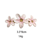 Beau - Triple-Flower Marbled Spring Hair Clip