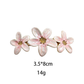 Beau - Triple-Flower Marbled Spring Hair Clip