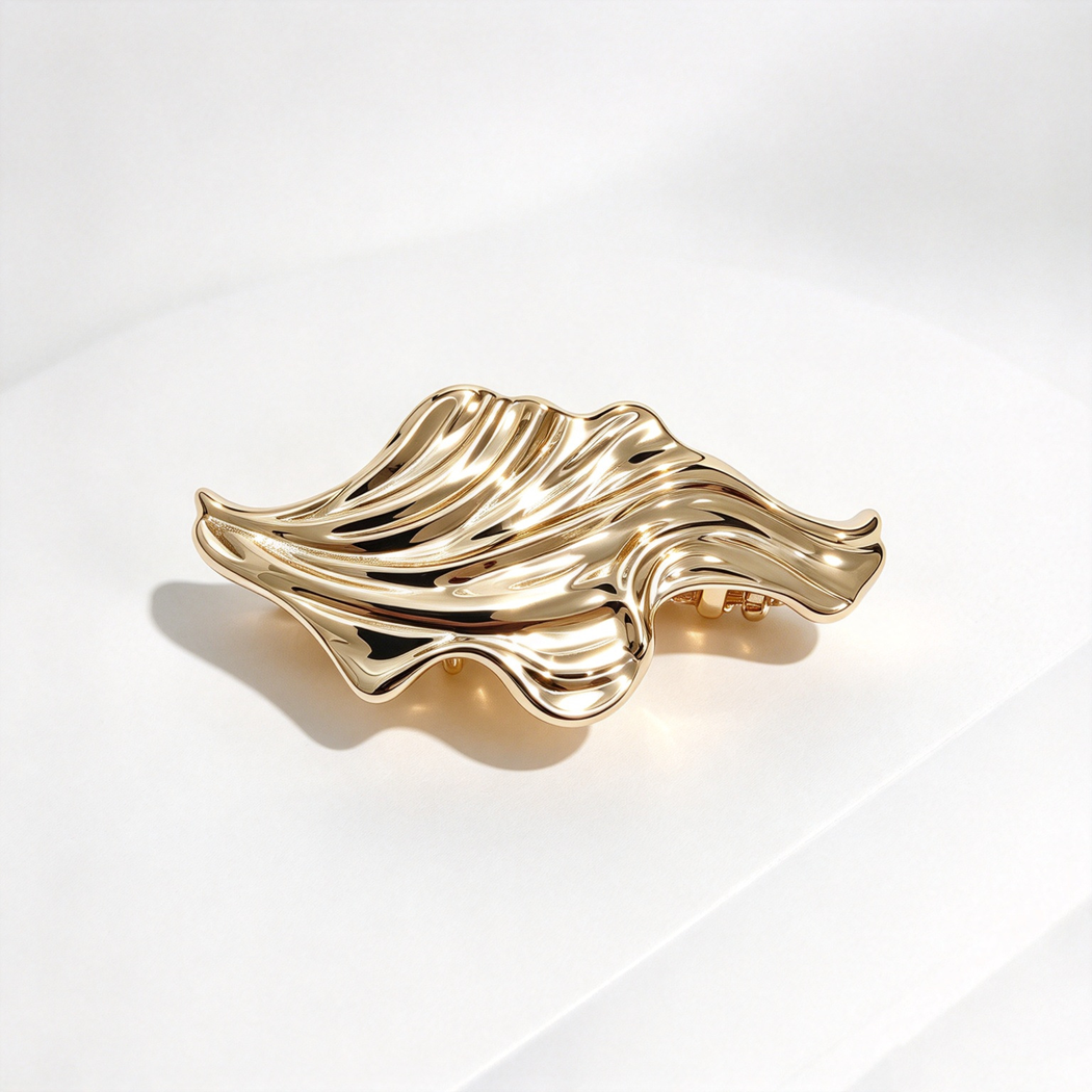 Beau - Wavy Ribbed Spring Hair Clip