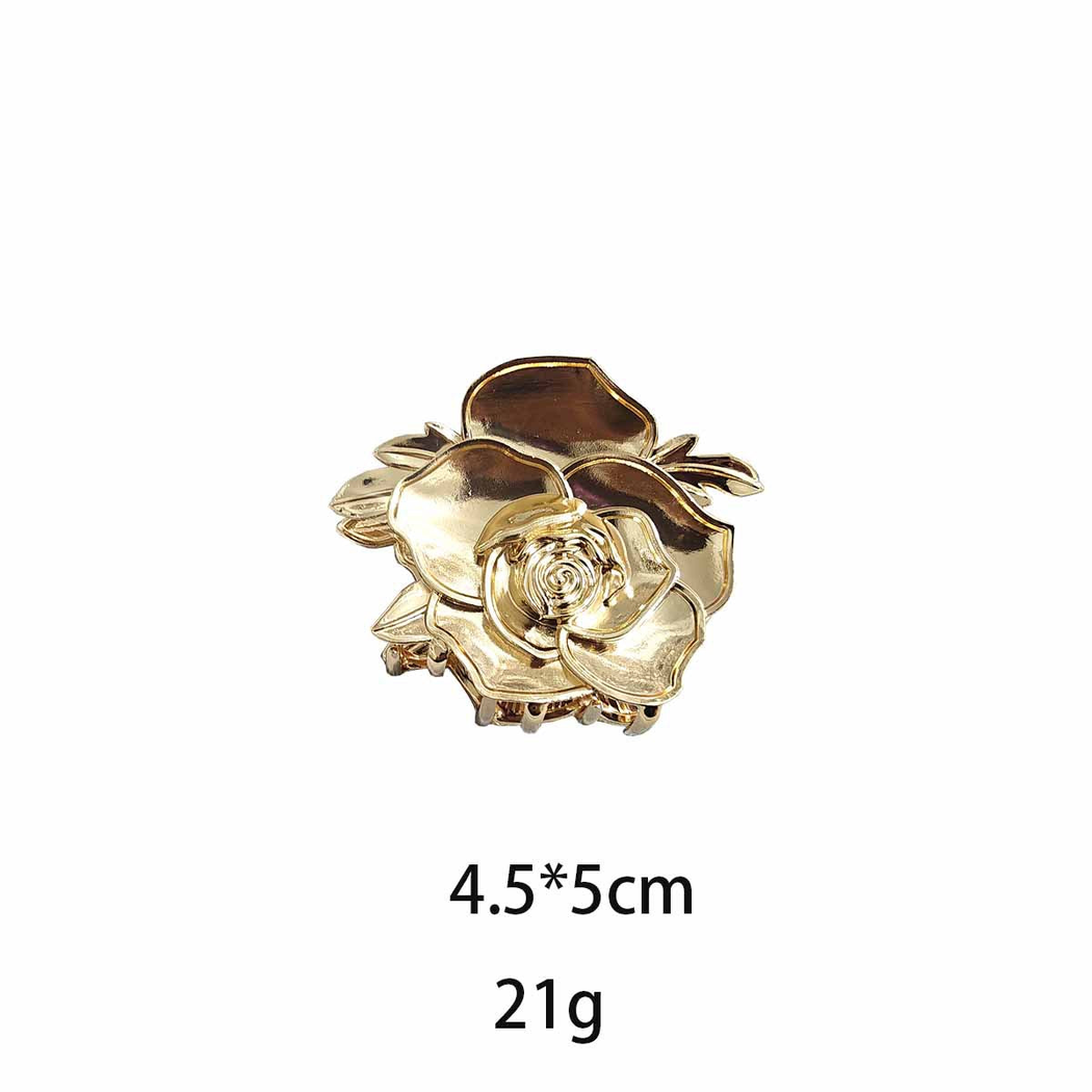 Beau - Rose-Motif Leaf-Detail Hair Claw