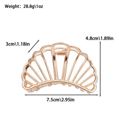 Beau - Scallop Fan Openwork Hair Claw