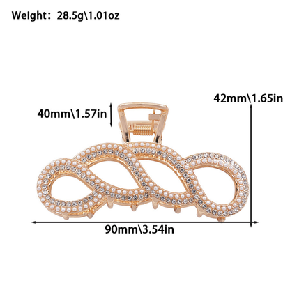 Beau - Interlaced Loops Double-Row Trim Hair Claw