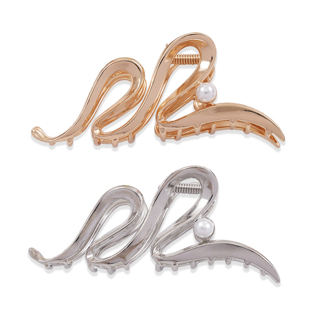 Beau - S-Curve Bead Accent Hair Claw