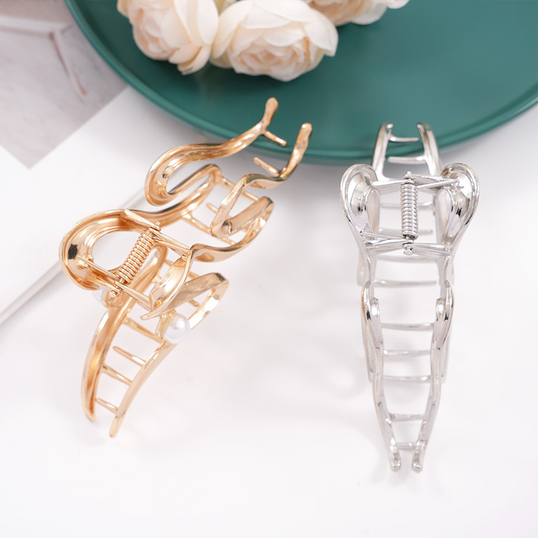 Beau - S-Curve Bead Accent Hair Claw