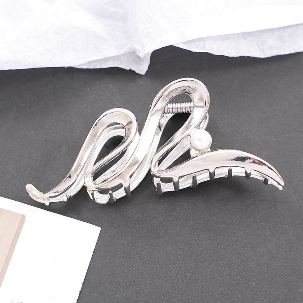 Beau - S-Curve Bead Accent Hair Claw