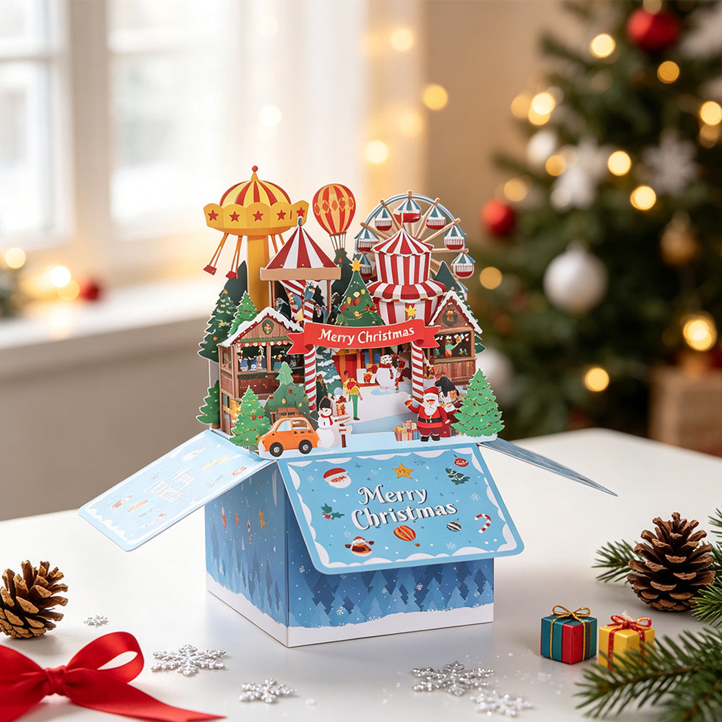 Carduria - Christmas Amusement Park 3D Pop-Up Greeting Card