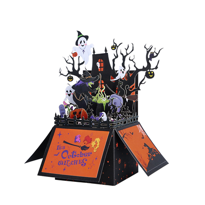 Carduria - Halloween Witch House 3D Pop-Up Greeting Card