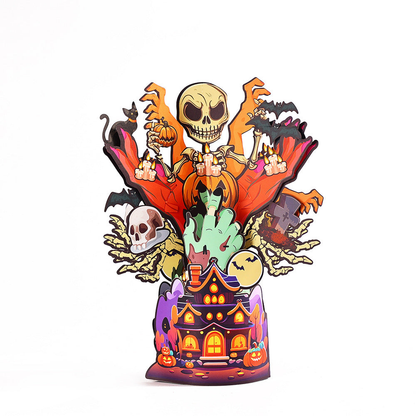 Carduria - Halloween Skull Bouquet 3D Pop-Up Greeting Card