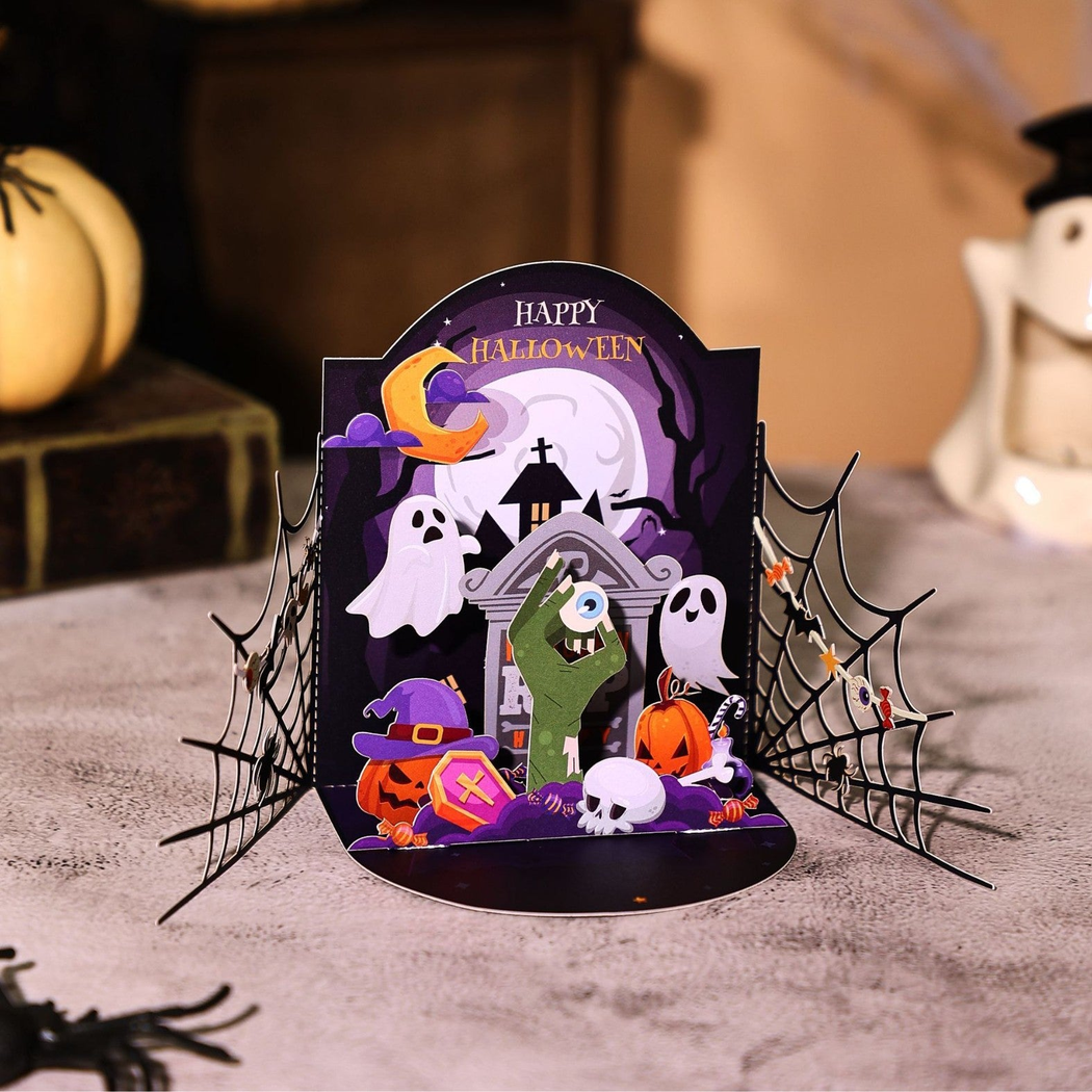 Carduria - Halloween Web Ghosts 3D Pop-Up Greeting Card