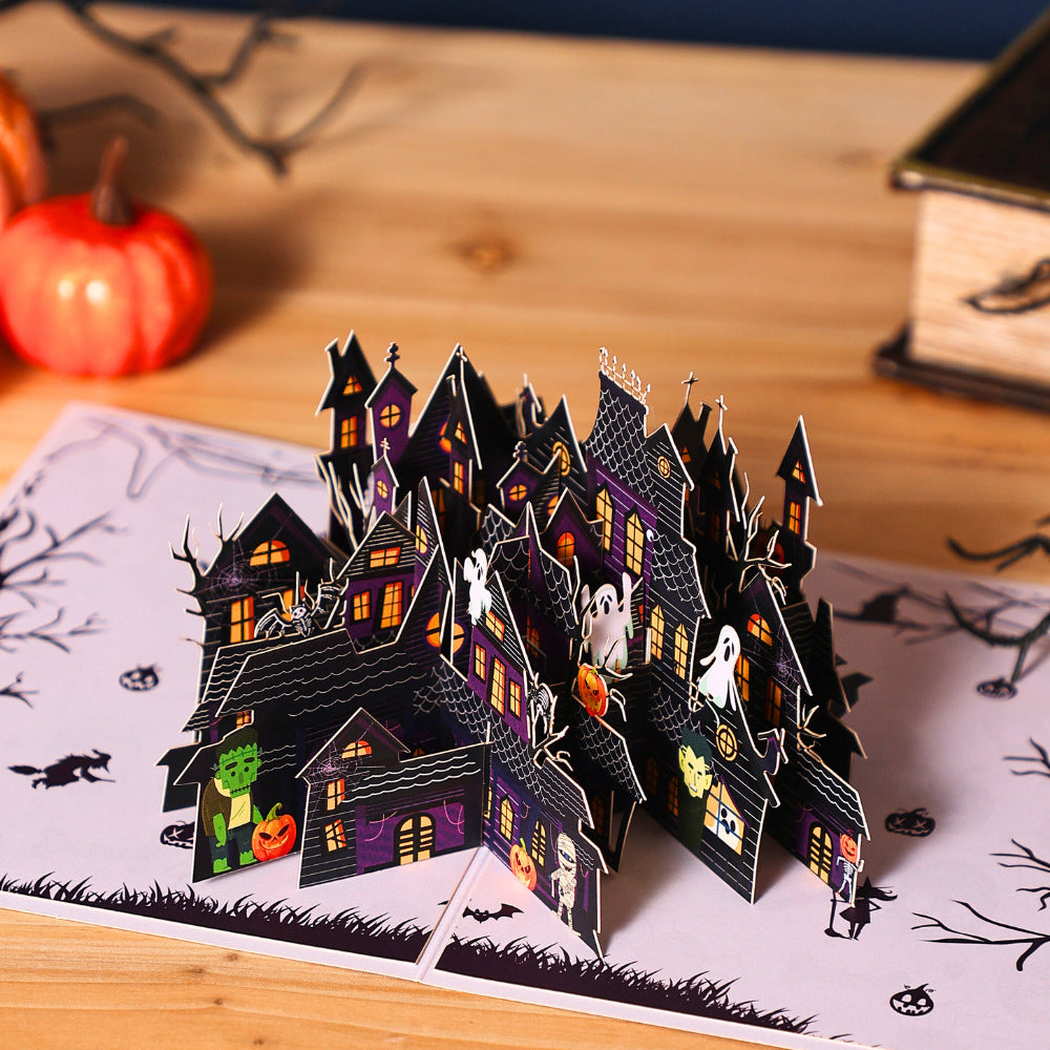 Carduria - Halloween Ghost House 3D Pop-Up Greeting Card