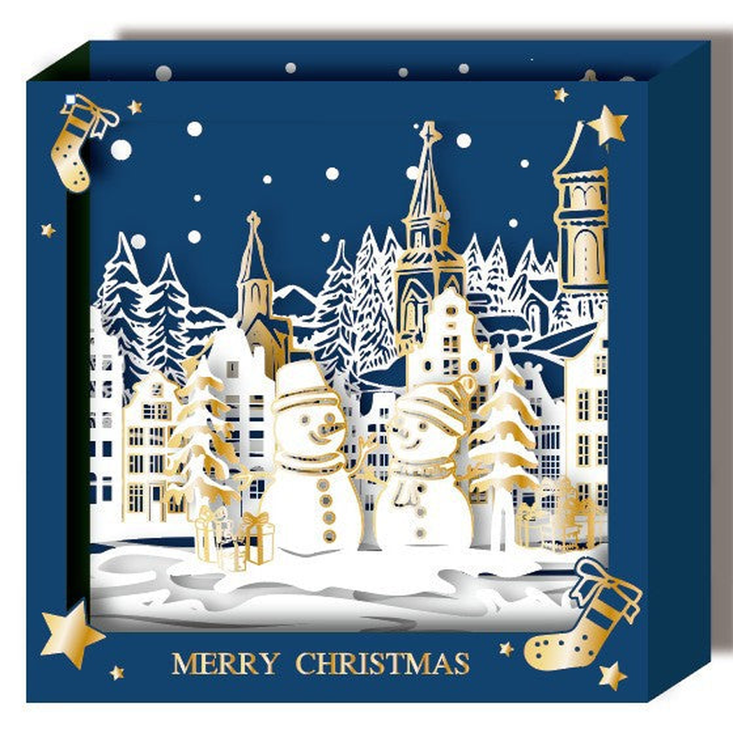 Carduria - Christmas Winter 3D Shadow Box Greeting Card