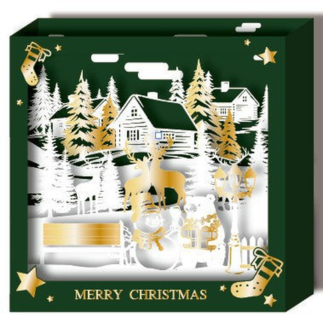 Carduria - Christmas Winter 3D Shadow Box Greeting Card