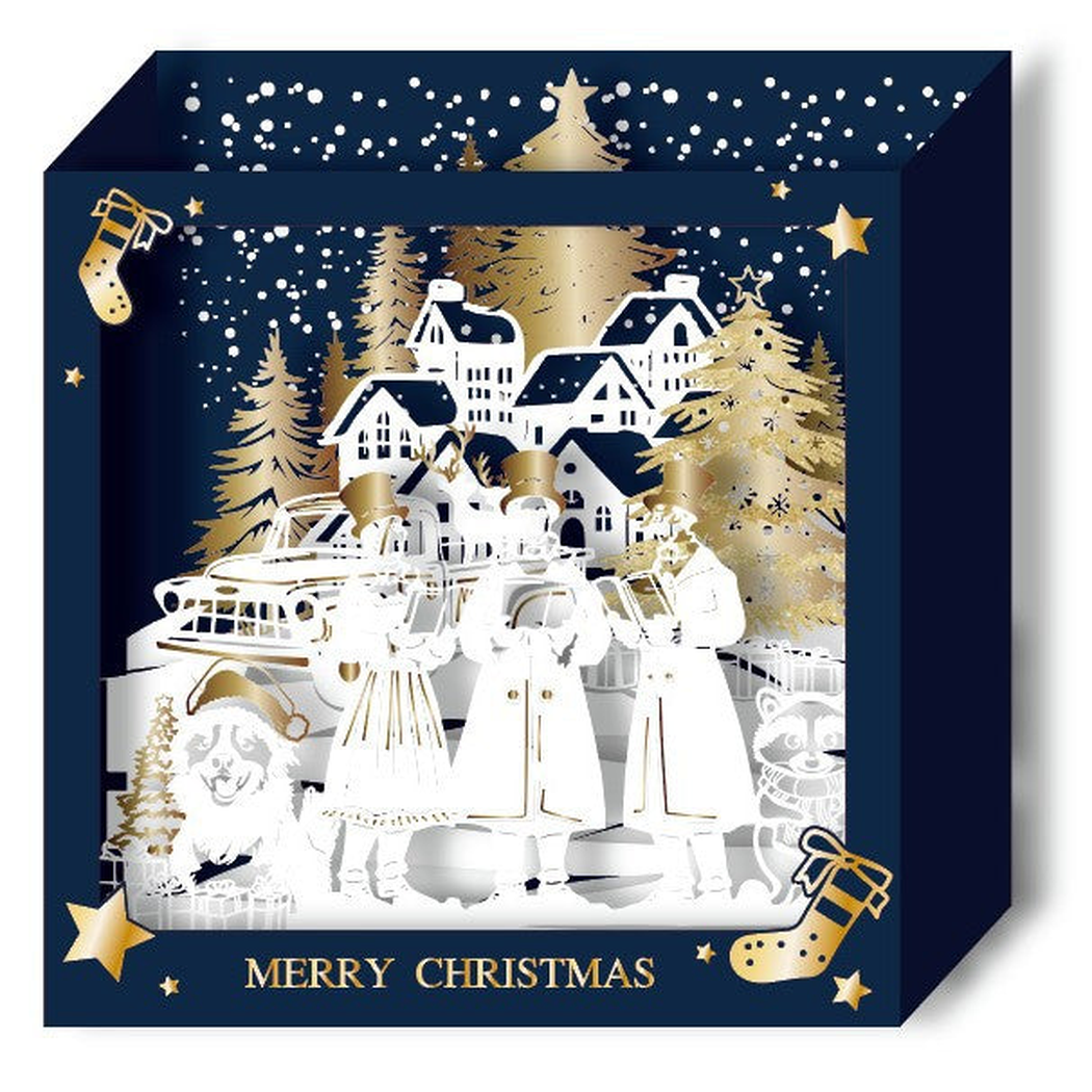 Carduria - Christmas Winter 3D Shadow Box Greeting Card
