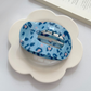 Beau - Blue Leopard Pattern Mixed Sculpted Hair Clip