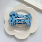 Beau - Blue Leopard Pattern Mixed Sculpted Hair Clip