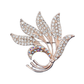Brovia - Wheat Motif Curved Stem Silhouette Brooch