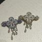 Beau - Flower Motif Dangling Teardrop Details Barrette