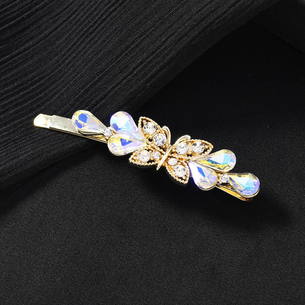 Beau - Butterfly Motif Teardrop Accents Bobby Pin