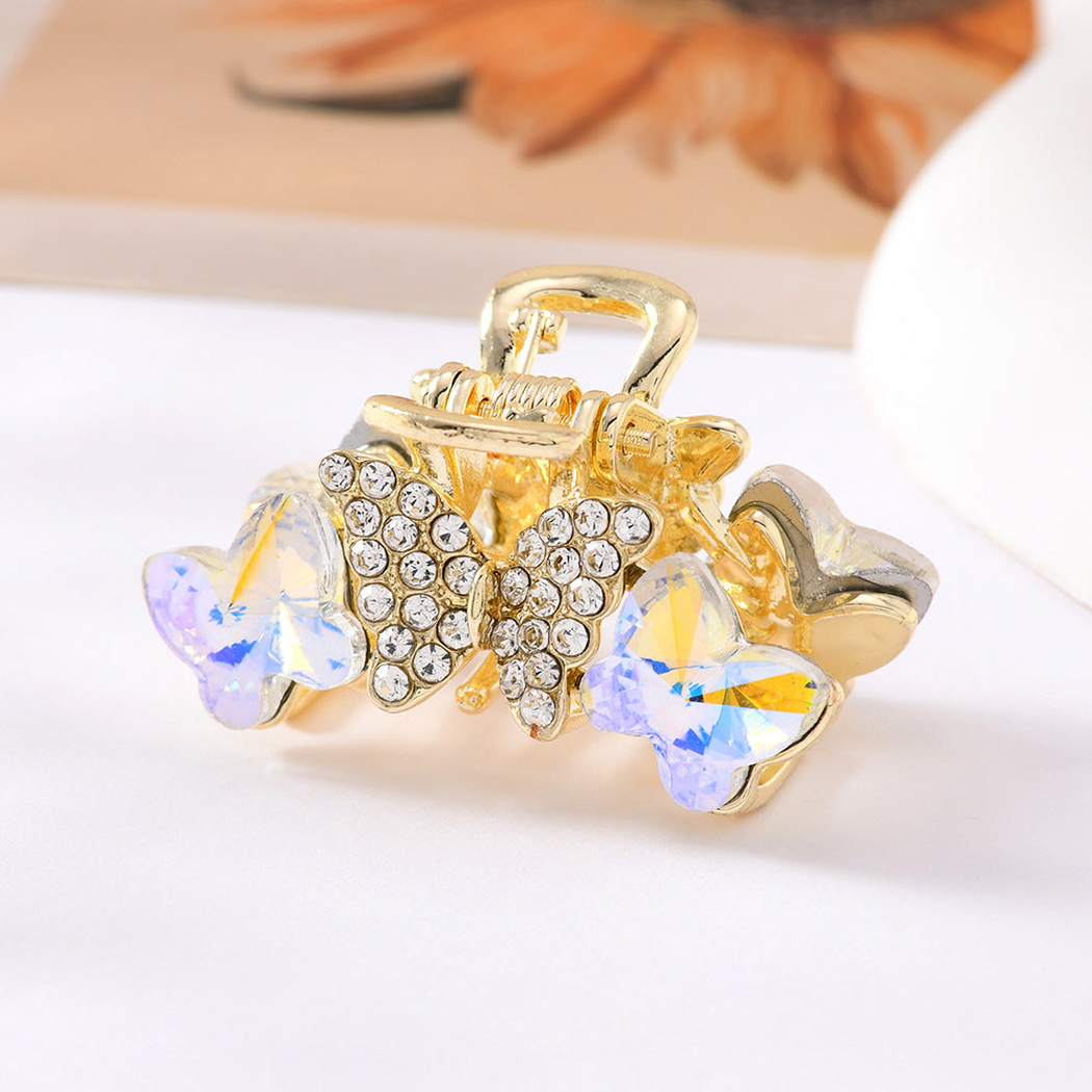 Beau - Butterfly Motif Compact Rectangular Hair Claw