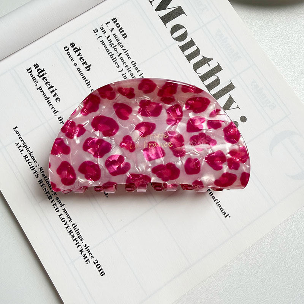 Beau - Pink Leopard Pattern Mixed Designs Hair Clip
