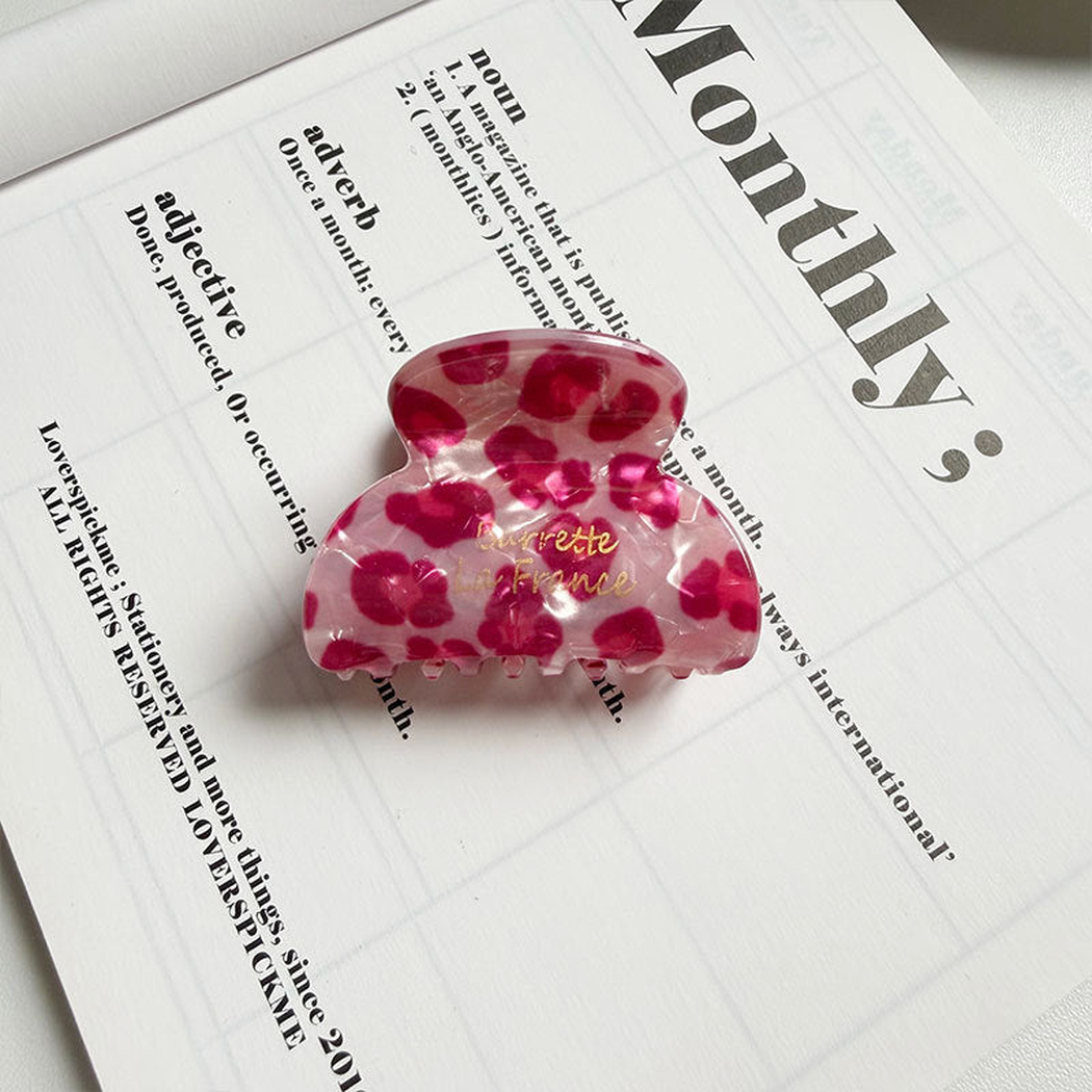 Beau - Pink Leopard Pattern Mixed Designs Hair Clip