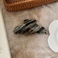 Beau - Veined and Leopard Patterns Long Curved Hair Claw