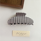 Beau - Gingham Pattern Rounded Rectangular Hair Claw