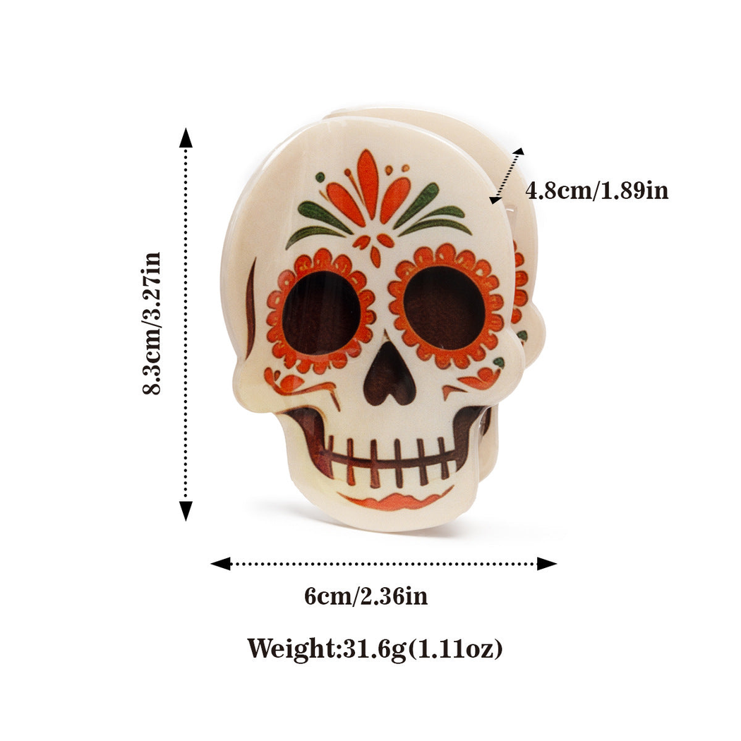 Beau - Day of the Dead Painted Skull Hair Claw
