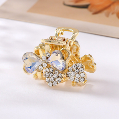 Beau - Bow Motif Heart-Shaped Accents Hair Claw
