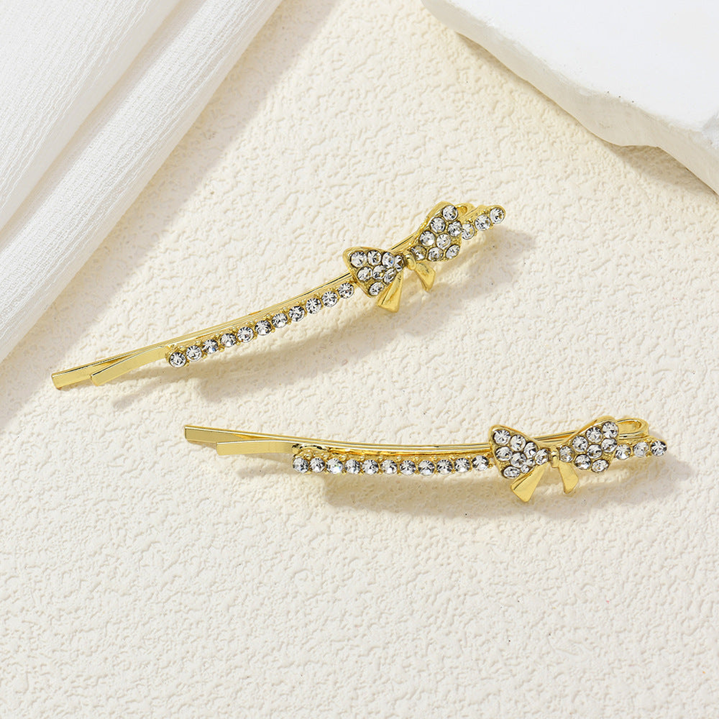 Beau - Bow Motif Round Accent Rows Barrette