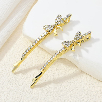 Beau - Bow Motif Round Accent Rows Barrette