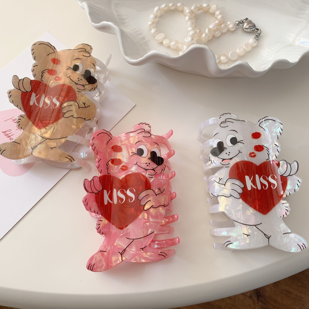 Beau - Valentine's Day Bear-Shaped Hair Claw