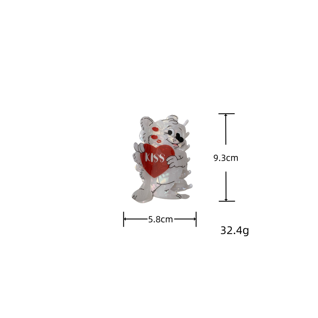 Beau - Valentine's Day Bear-Shaped Hair Claw