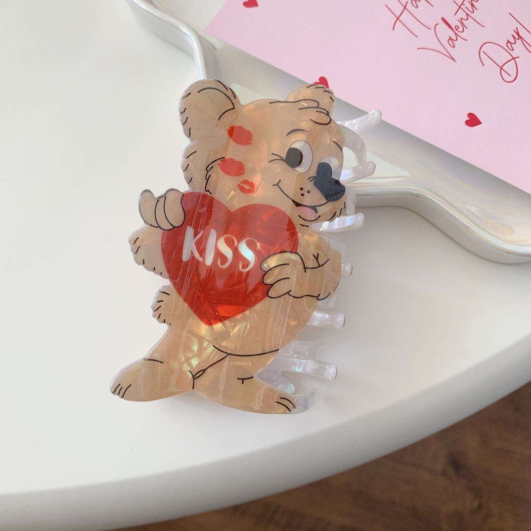 Beau - Valentine's Day Bear-Shaped Hair Claw
