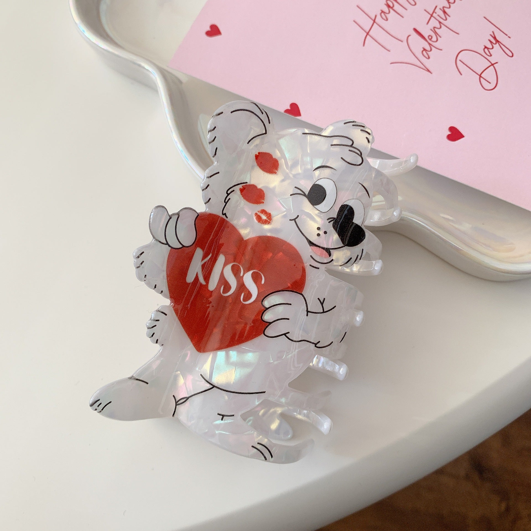 Beau - Valentine's Day Bear-Shaped Hair Claw
