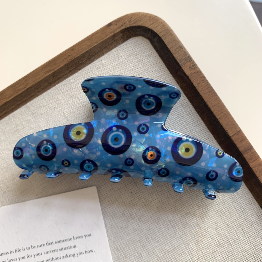 Beau - Evil-Eye Motif Elongated Curve Hair Claw
