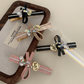 Beau - Layered Bow Loops Round Accent Row Duckbill Hair Clip