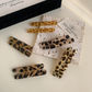 Beau - Leopard and Stripe Prints Slim Bar Duckbill Hair Clip