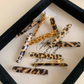 Beau - Leopard and Stripe Prints Slim Bar Duckbill Hair Clip