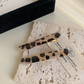 Beau - Leopard and Stripe Prints Slim Bar Duckbill Hair Clip