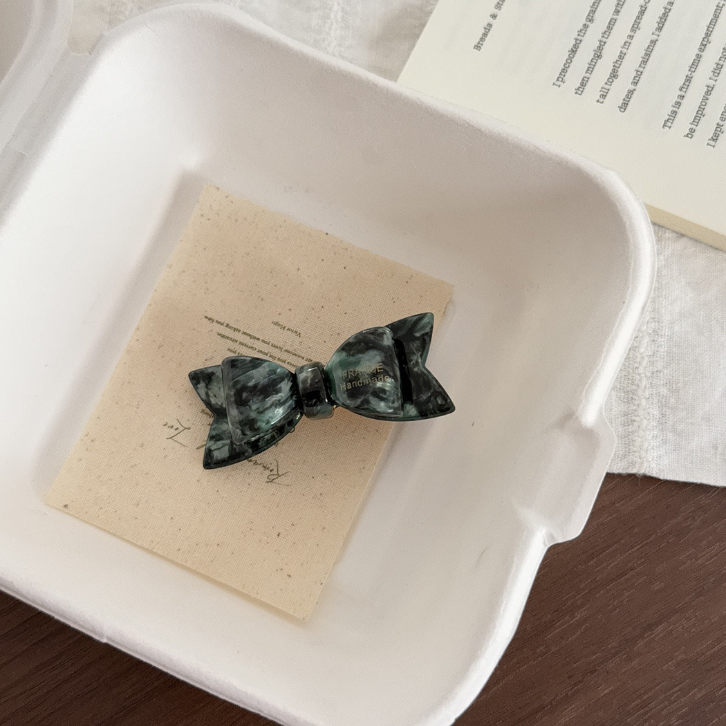韩版可爱双层立体蝴蝶结发夹高级感醋酸鸭嘴夹侧边刘海夹头饰发饰
