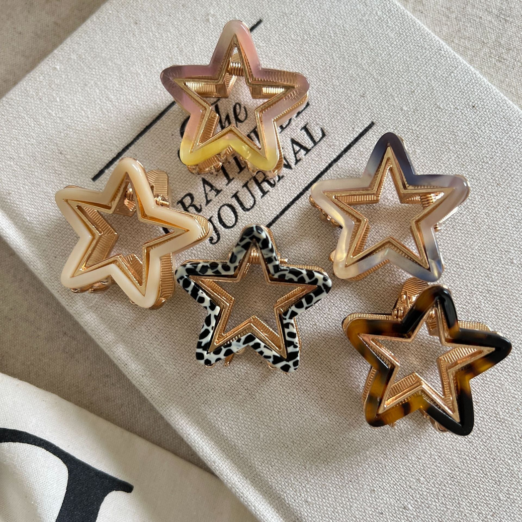 新款醋酸合金小号抓夹法式贴片发夹高级星星女后脑勺夹子发饰发抓
