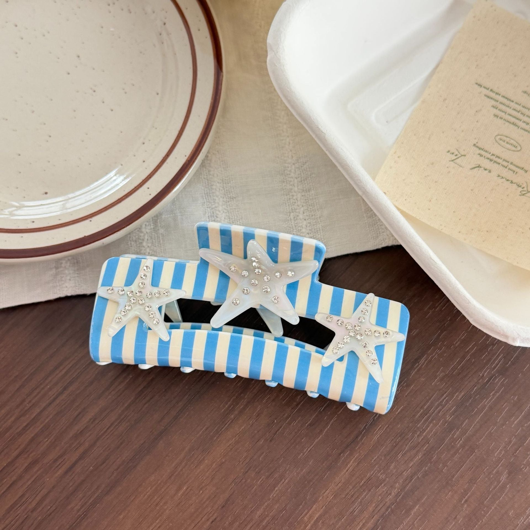 Beau - Striped Coastal Motif Hair Claw