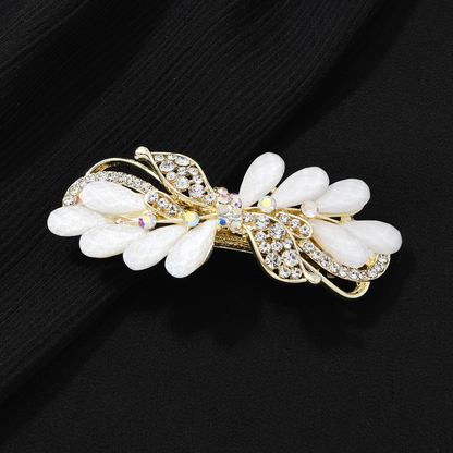 高级感新品6公分树脂女士发夹发饰优雅妈妈发卡头花弹簧夹顶夹