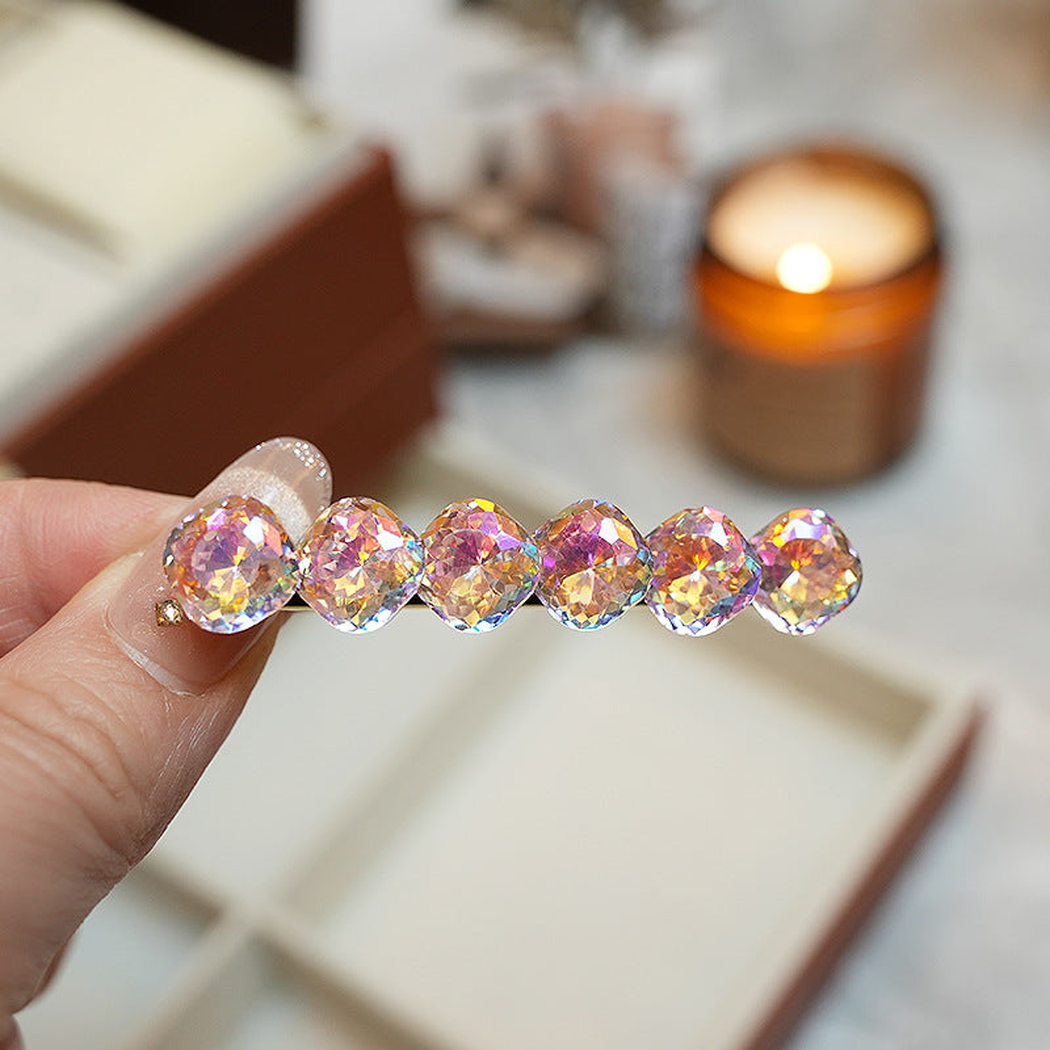 2026新款轻奢水晶闪水钻简约女后脑勺碎发夹子头饰压夹侧边一字夹
