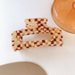 Beau - Checker-Pattern Two-Tone Hair Claw