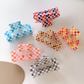 Beau - Checker-Pattern Two-Tone Hair Claw