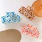 Beau - Checker-Pattern Two-Tone Hair Claw