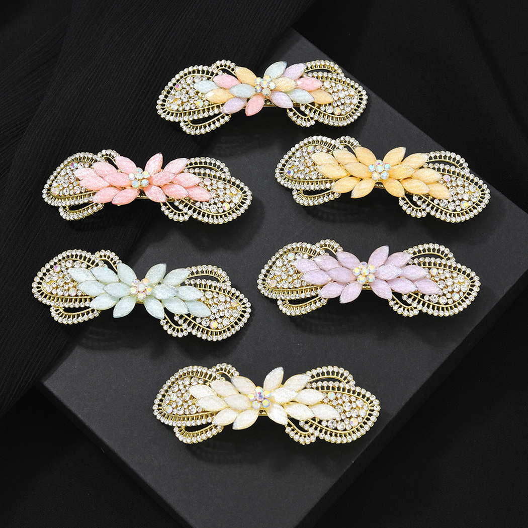 Beau - Floral Wheat-Accent Spring Hair Clip