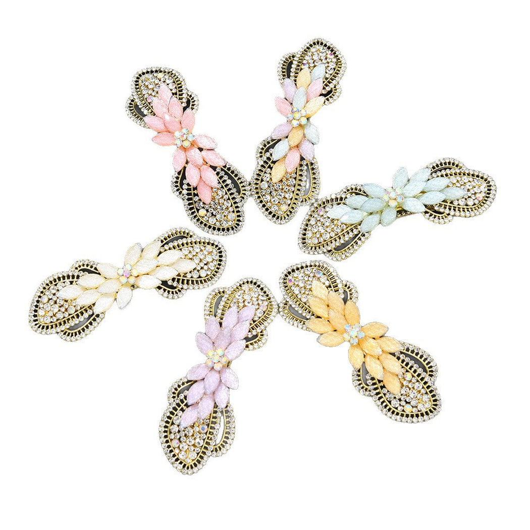 Beau - Floral Wheat-Accent Spring Hair Clip